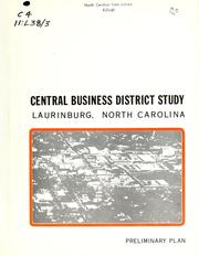 Cover of: Laurinburg, North Carolina: central business district study, element 1, preliminary plan