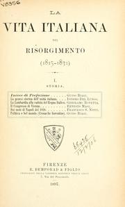 Cover of: La Vita italiana nel Risorgimento