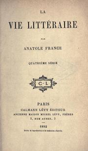 Cover of: vie littéraire