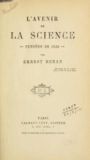 Cover of: L' avenir de la science, pensées de 1848. by Ernest Renan