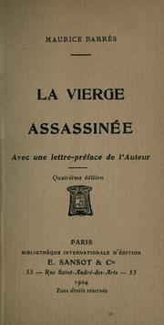 Cover of: La vierge assassinée, avec une lettre-préface de l'auteur.