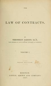 Cover of: The law of contracts by Parsons, Theophilus