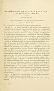 Cover of: Laws governing the sale of school lands in the state of California