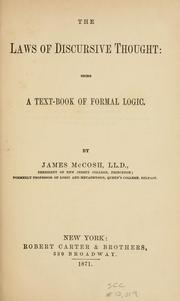 Cover of: The laws of discursive thought by McCosh, James, McCosh, James