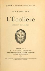 Cover of: êcoliere: piece en cinq actes.