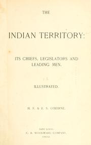 Cover of: Leaders and leading men of the Indian Territory by H. F. O'Beirne