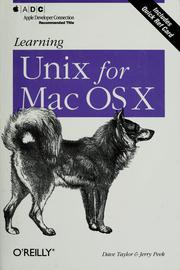 Cover of: Learning Unix for Mac OS X
