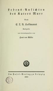 Cover of: Lebens-Ansichten des Katers Murr