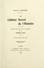 Cover of: cabinet secret de l'histoire.