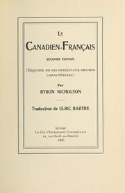 Cover of: Canadien-français: esquisse des ses principaux reliefs caractériels