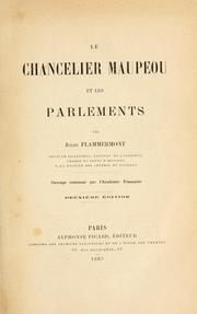 Cover of: chancelier Maupeou et les Parlements.