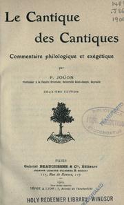 Cover of: Le Cantique des Cantiques: commentaire philologique et exégétique