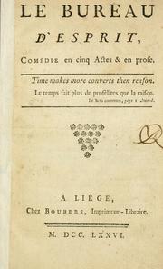 Cover of: bureau d'esprit: comédie en 5 actes et en prose.