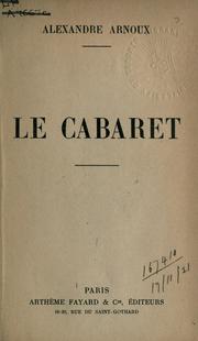 Cover of: Le cabaret.