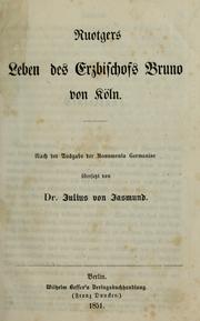 Cover of: Leben des Erzbischofs Bruno von Köln by Ruotger