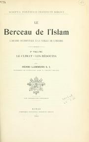 Cover of: Le Berceau de l'Islam: l'Arabie occidentale à la veille de l'hégire.