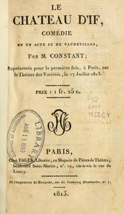 Cover of: chateau d'If, comédie en un acte et en vaudevilles