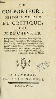Cover of: Le colporteur, histoire morale et critique. by Chevrier M. de