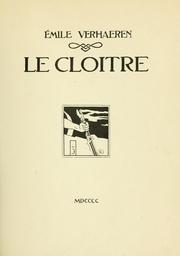 Cover of: Le cloître. by Emile Verhaeren
