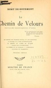 Cover of: chemin de velours: nouvelles dissociations d'idées.