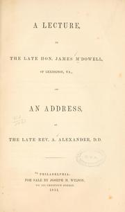 Cover of: A lecture