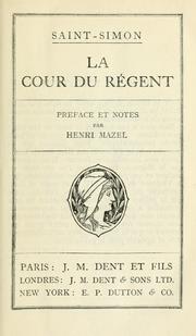 Cover of: cour de regènt