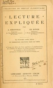 Cover of: Lecture expliquée. by Adolphe Mironneau
