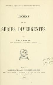 Cover of: Leçons sur les séries divergentes by Emile Borel