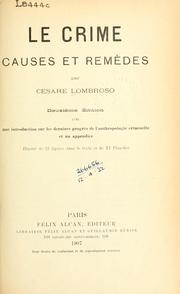 Cover of: crime, causes et remèdes.
