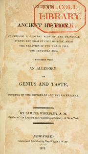 Cover of: Lectures on ancient history by Samuel Whelpley