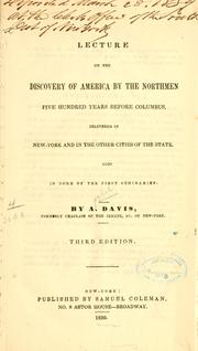 A lecture on the discovery of America by the Northmen five hundred years before Columbus by Asahel Davis