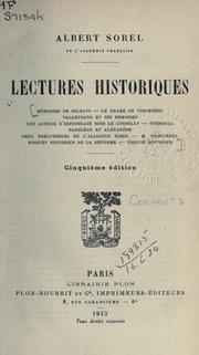 Cover of: Lectures historiques.