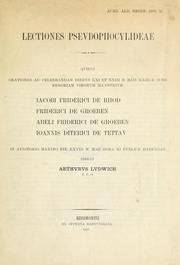 Cover of: Lectiones pseudophocylideae. by Arthur Ludwich