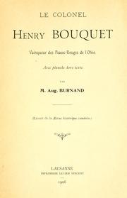 Cover of: Colonel Henry Bouquet, vainqueur des Peaux-Rouges de l'Ohio