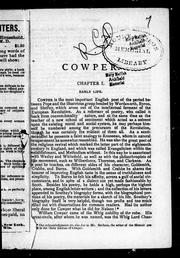 Cover of: Cowper | Goldwin Smith