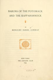 Cover of: Barons of the Potomack and the Rappahannock by Moncure Daniel Conway