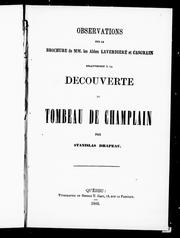 Cover of: Observations sur la brochure de MM. les abbés Laverdière et Casgrain relativement à la découverte du tombeau de Champlain