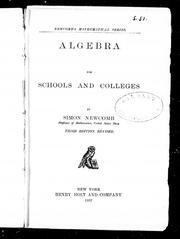 Cover of: Algebra for schools and colleges