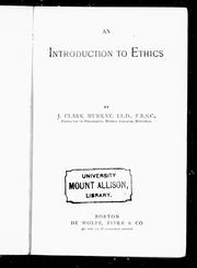 Cover of: An introduction to ethics