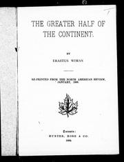 Cover of: The greater half of the continent