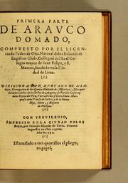 Cover of: Primera parte de Arauco domado by Pedro de Oña