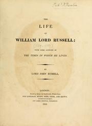 Cover of: The life of William Lord Russell by John Russell Earl Russell