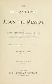 Cover of: The life and times of Jesus the Messiah.