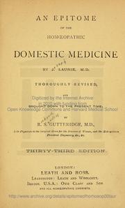 Cover of: An epitome of the homoeopathic domestic medicine by Joseph Laurie, Joseph Laurie