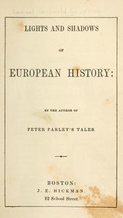 Cover of: Lights and shadows of European history