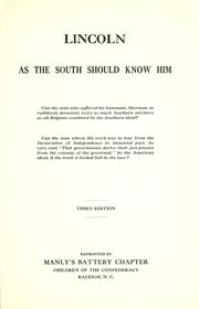 Cover of: Lincoln as the South should know him