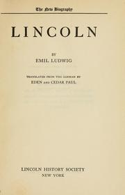 Cover of: Lincoln by Emil Ludwig