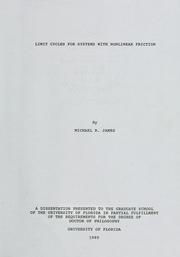 Cover of: Limit cycles for systems with nonlinear friction by Michael R. James