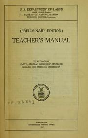 Cover of: (Preliminary edition) Teacher's manual