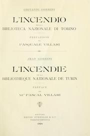 Cover of: incendio della Biblioteca nazionale di Torino.: Pref. di Pasquale Villari.  L'incendie de la Bibliothèque nationale de Turin [par] Jean Gorrini.  Préf. de Pascal Villari.